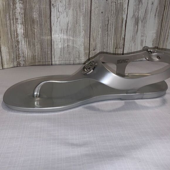Michael Kors Silver Jelly Thong Sandals Size 6R - Picture 7 of 16